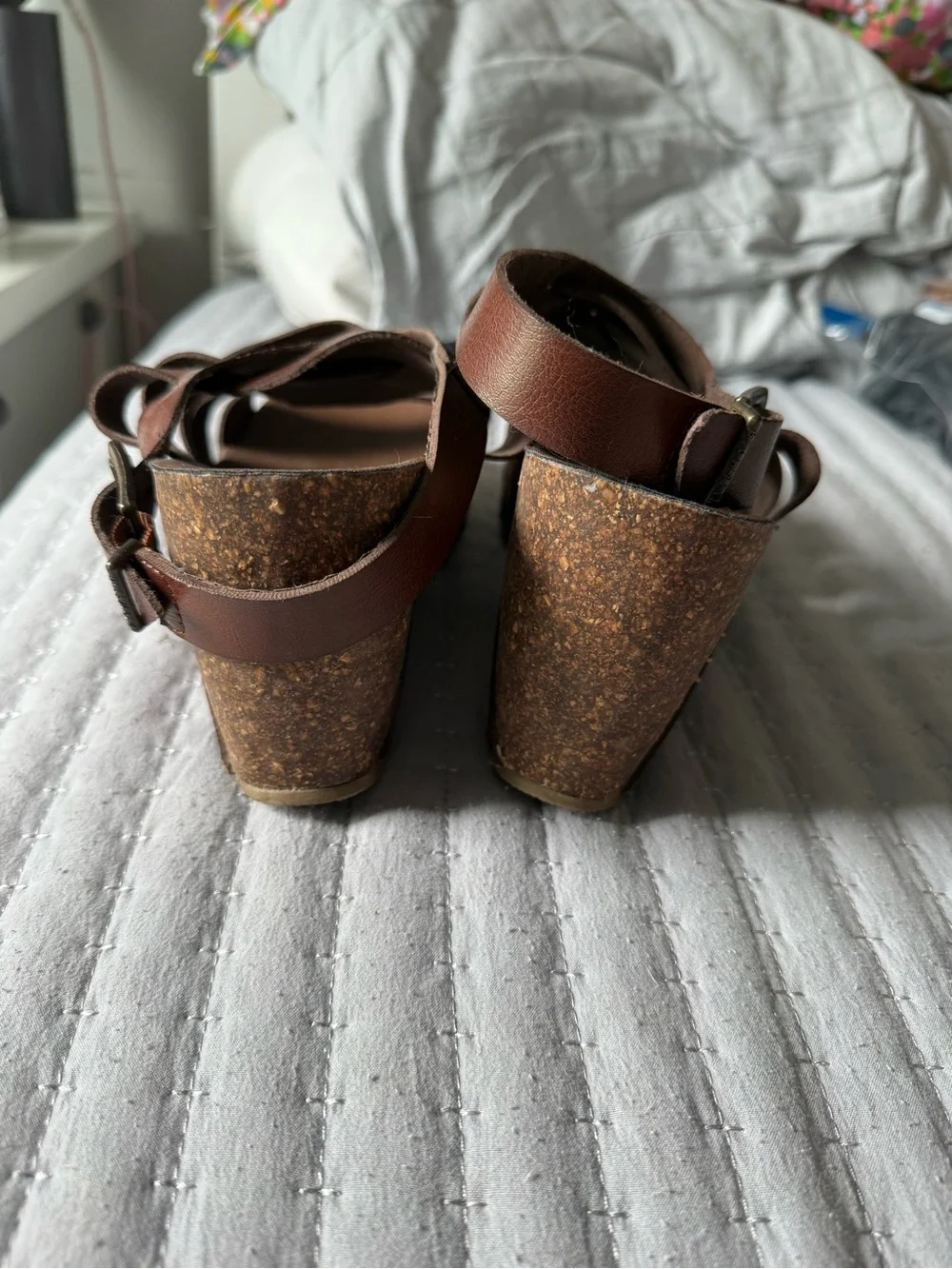 Blowfish Brown Leather Wedge Sandals